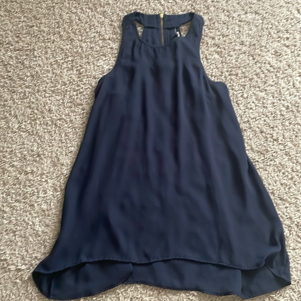 Navy blue high neck tank